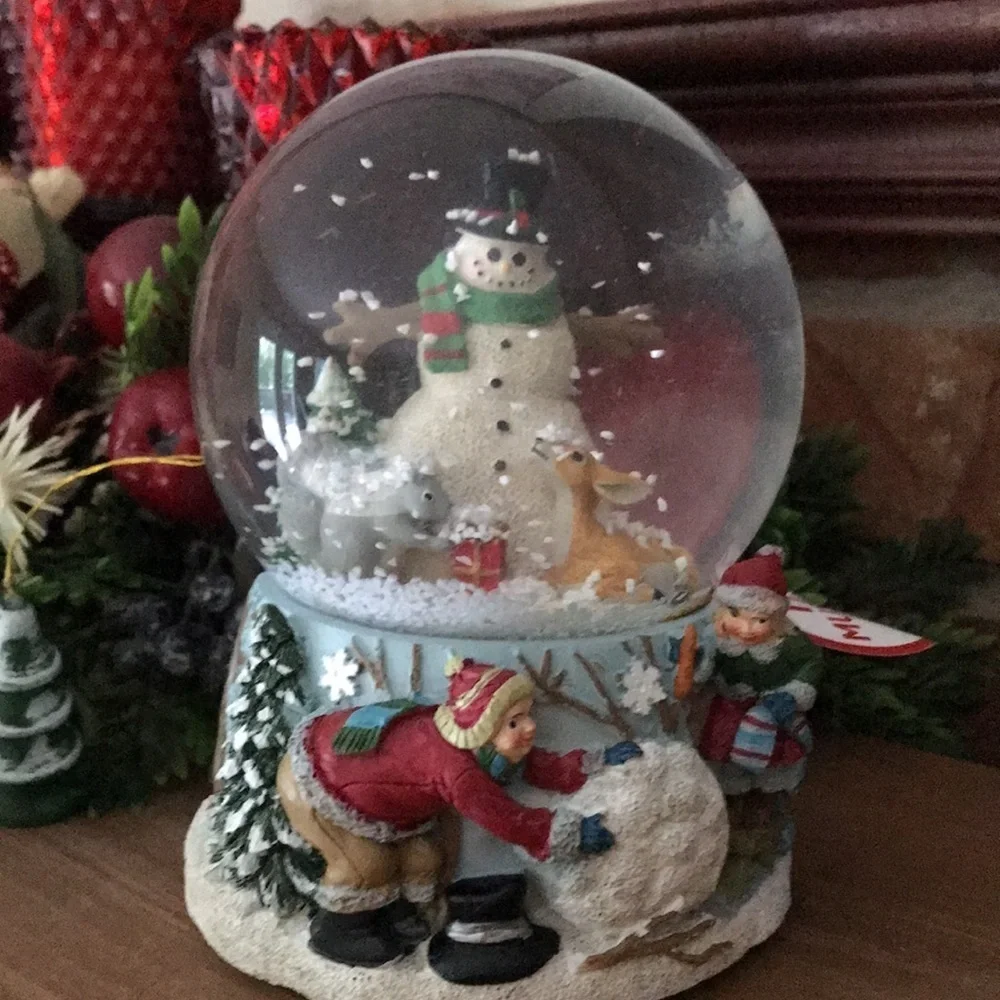 ❤️ Rare Vintage 1990 Christmas Musical Snowman Snow Globe